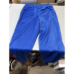 Vtg Nike Lg Basketball Pants Blue W/red And White Side Stripes
